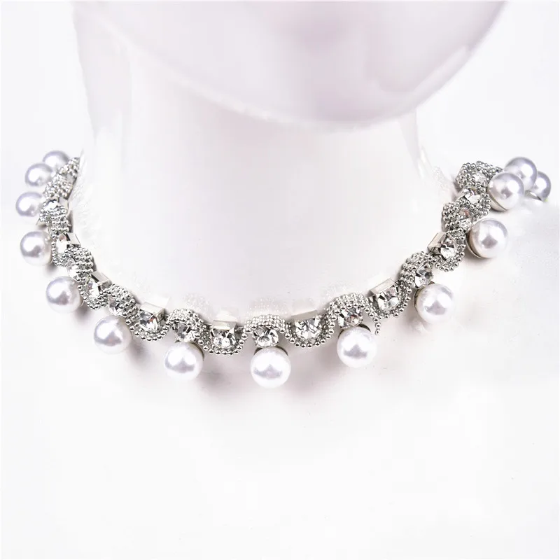 1 ярд Костюм с аппликацией вращающаяся Стразы белым жемчугом Серебряная отделка