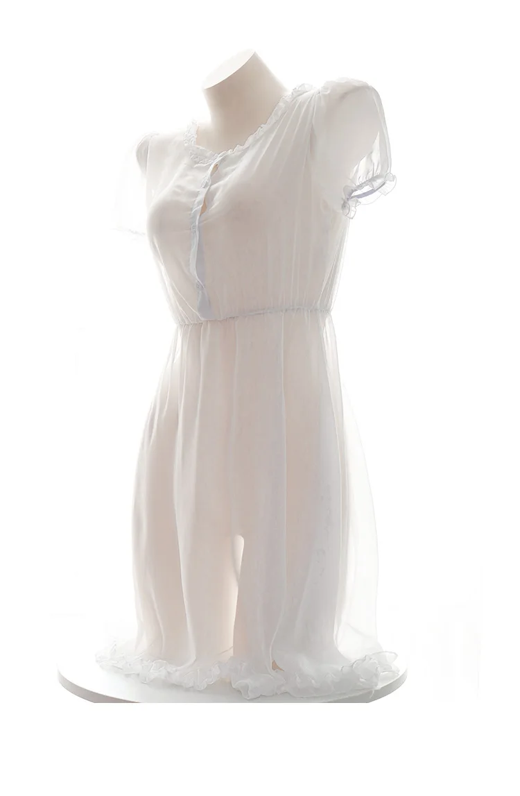 Женское Полупрозрачное платье однотонное ночное белье домашняя одежда черного и