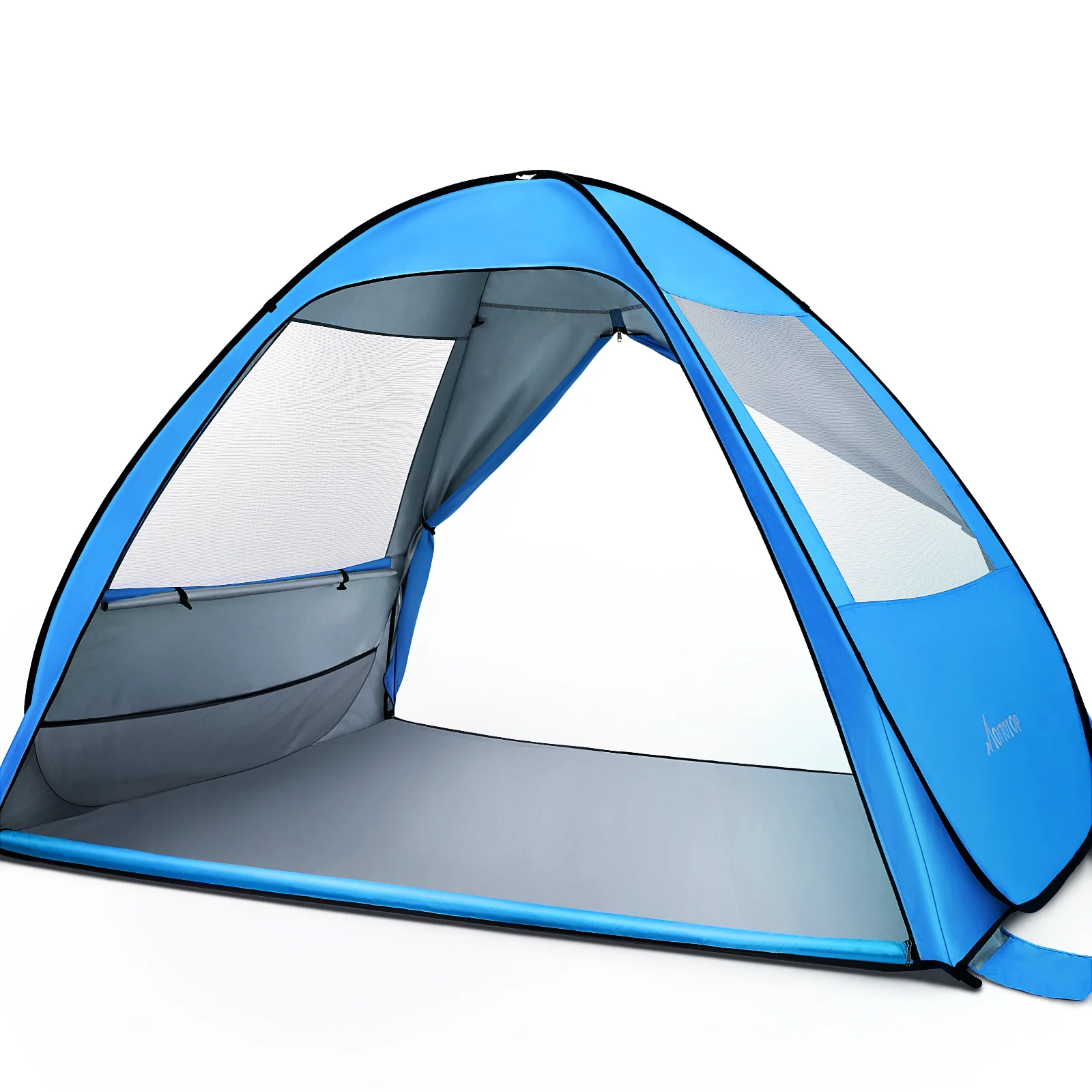 

MOVTOTOP 2191C Double-Door Pop-Up Beach Tent Portable Automatic Tents Sun Shelter for Hiking Camping Vacation (Dark Blue)