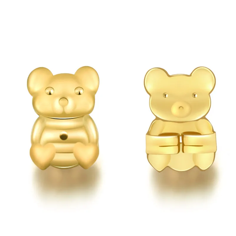 gold plated bear Новые модные серьги с маленьким медведем, поддерживающие гипоаллергенные серьги, подъемные подъемники, подходят для всех почтовых застежки для сережек - Цвет: gold plated bear