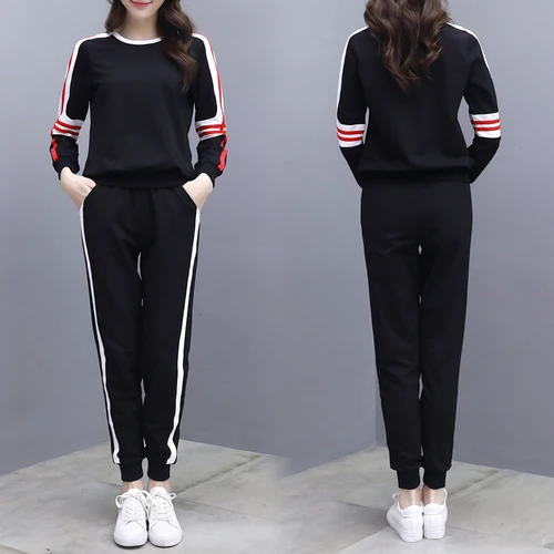 Повседневный Спортивный костюм для женщин комплект из двух предметов Conjunto Feminino