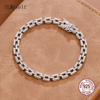 real 925 silver 15 19cm bracelet set stunning full tiny zircon fast delivery with gift box fine jewelry birthday gift
