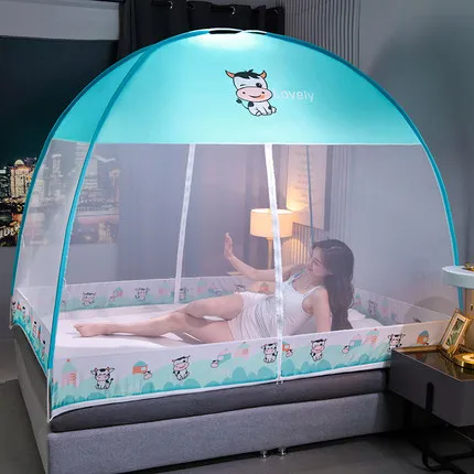 

The New Installation-Free Yurt Mosquito Net 1.8M Bed 1.5M Household 1.2M Anti-Fall Children 2 Folding Without Bracket