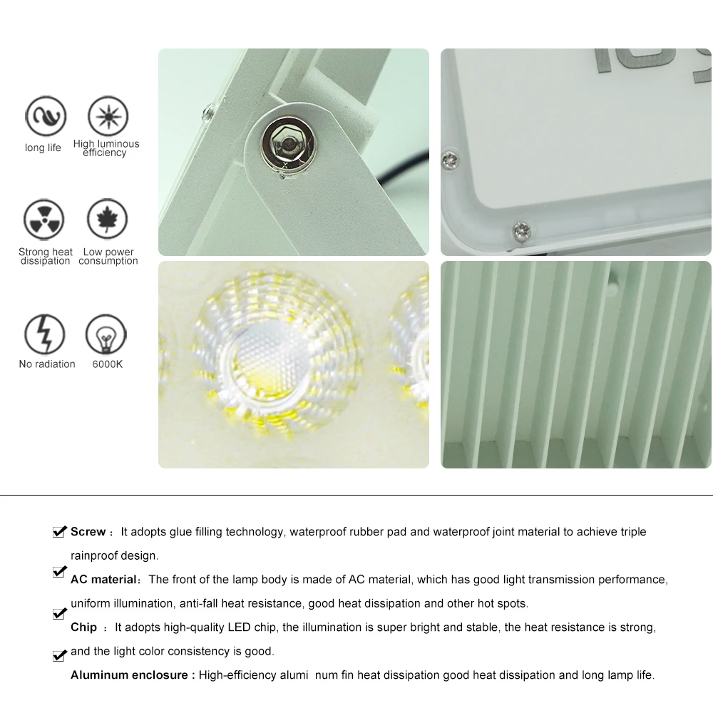 Светодиодный настенный светильник шайба Точечный прожектор наружный ing10W30W50W100W