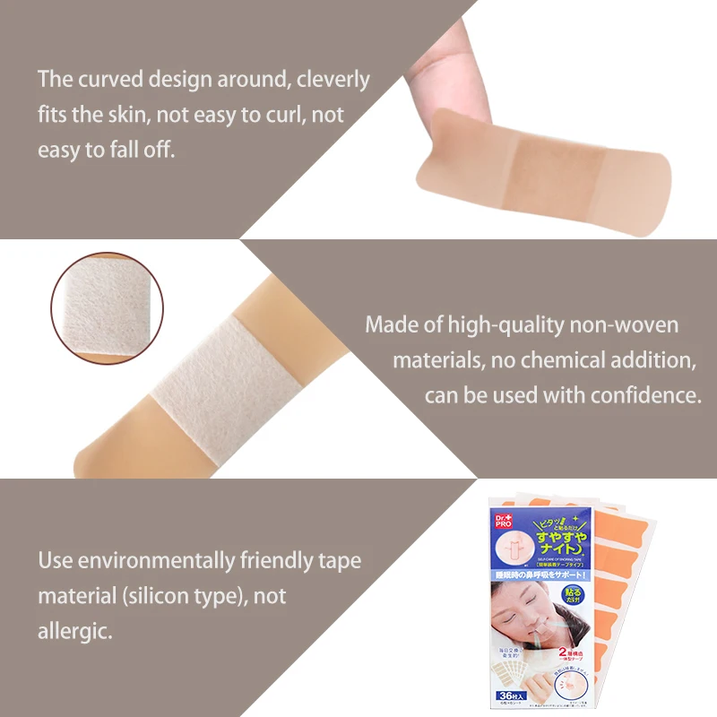 36 шт./пакет спящие полоски против храпа облегченная нежная Улучшенная полоска