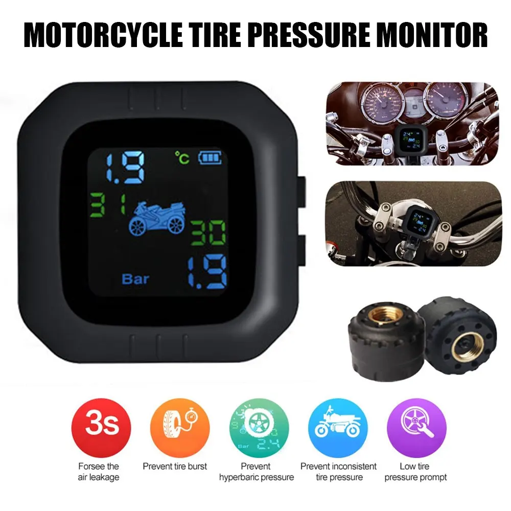 Беспроводная система мониторинга давления в шинах M3 TPMS с ЖК-экраном 2 датчика для