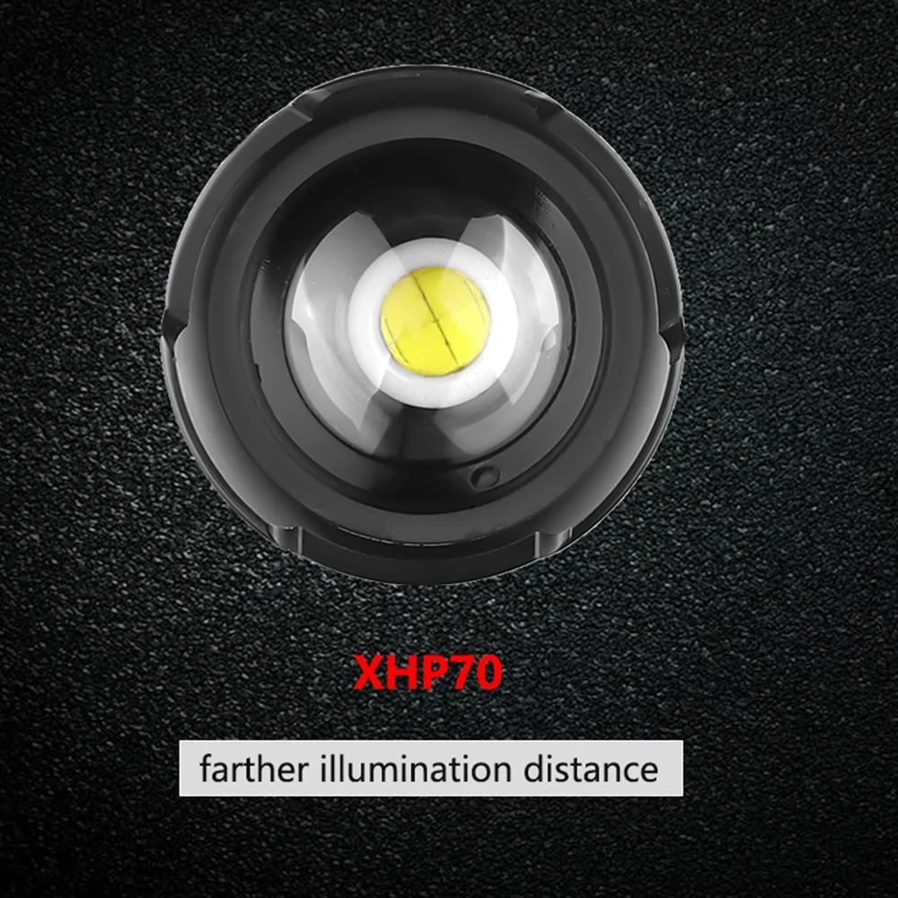 Супер яркий XHP90/70,2 светодиодный фонарик, супер мощный фонарь, USB лампа с зумом, фонарь с зумом, работающий от аккумулятора 18650 26650