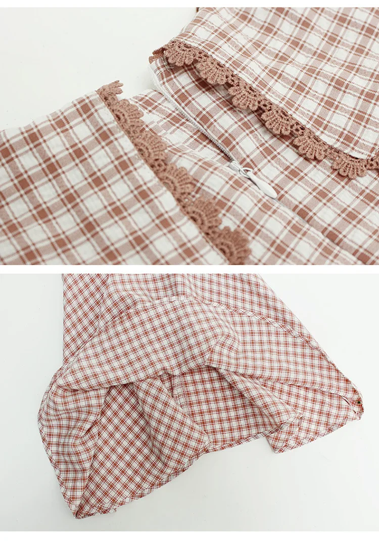 

Parent-child wear dress 2021 Summer new girls doll collar plaid dress mommy and me clothes matching mother daughter clothes