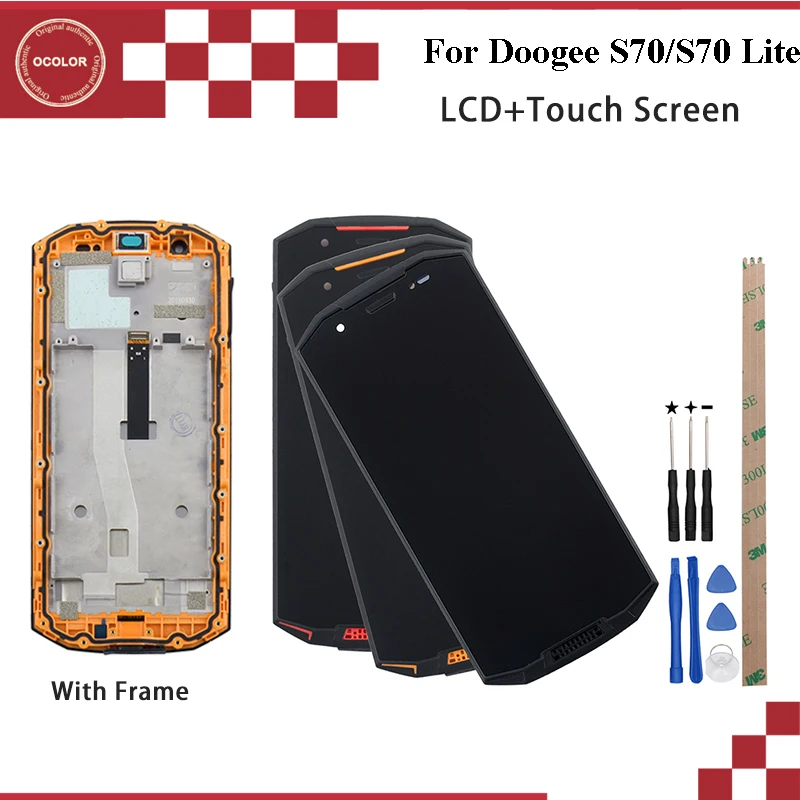 Ocolor Для Doogee S70 ЖК-дисплей и сенсорный экран 5,99 ''протестированная сборка с рамкой для Doogee S70 Lite+ инструменты и клей