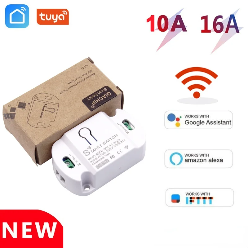 

Беспроводной мини-таймер Wi-Fi на 10 А/16 А, автоматизация «сделай сам» для умного дома, совместим с Tuya Alexa Google Home IFTTT