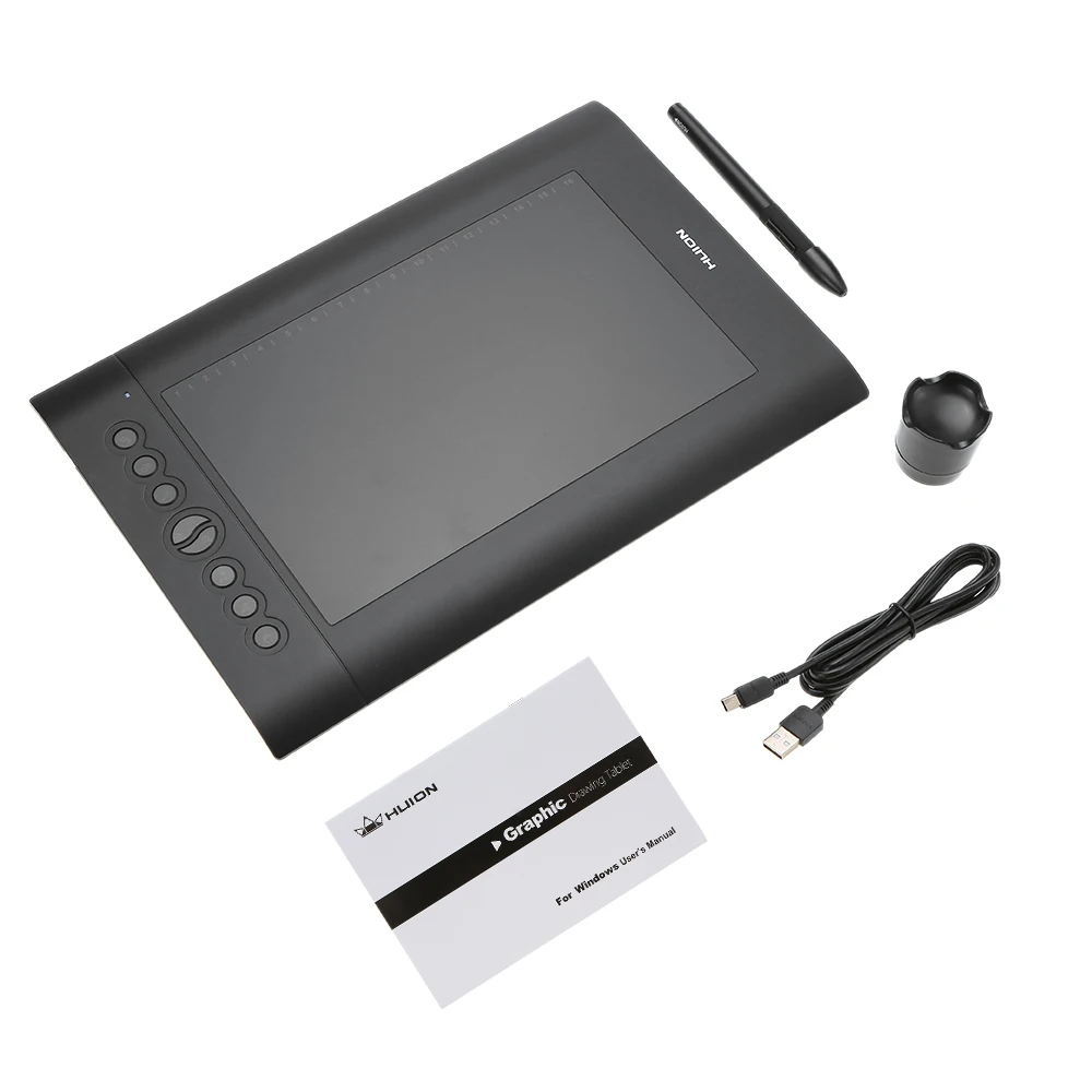 Huion графический планшет; USB планшет для рисования обновленный H610 PRO V2 Pad художественный цифровой почерк доска для рисования с безбатарейной ручкой