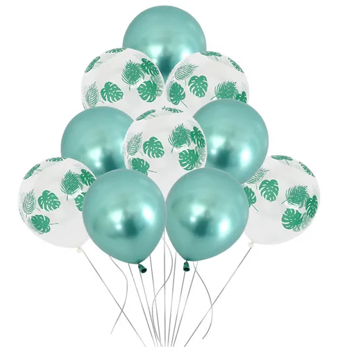 10pcs Green Balloons Confetti balloons Set Chrome ballon Birthday deco Party Wedding Decoration Wedding Anniversary globals Metallic - Цвет: 10pcs