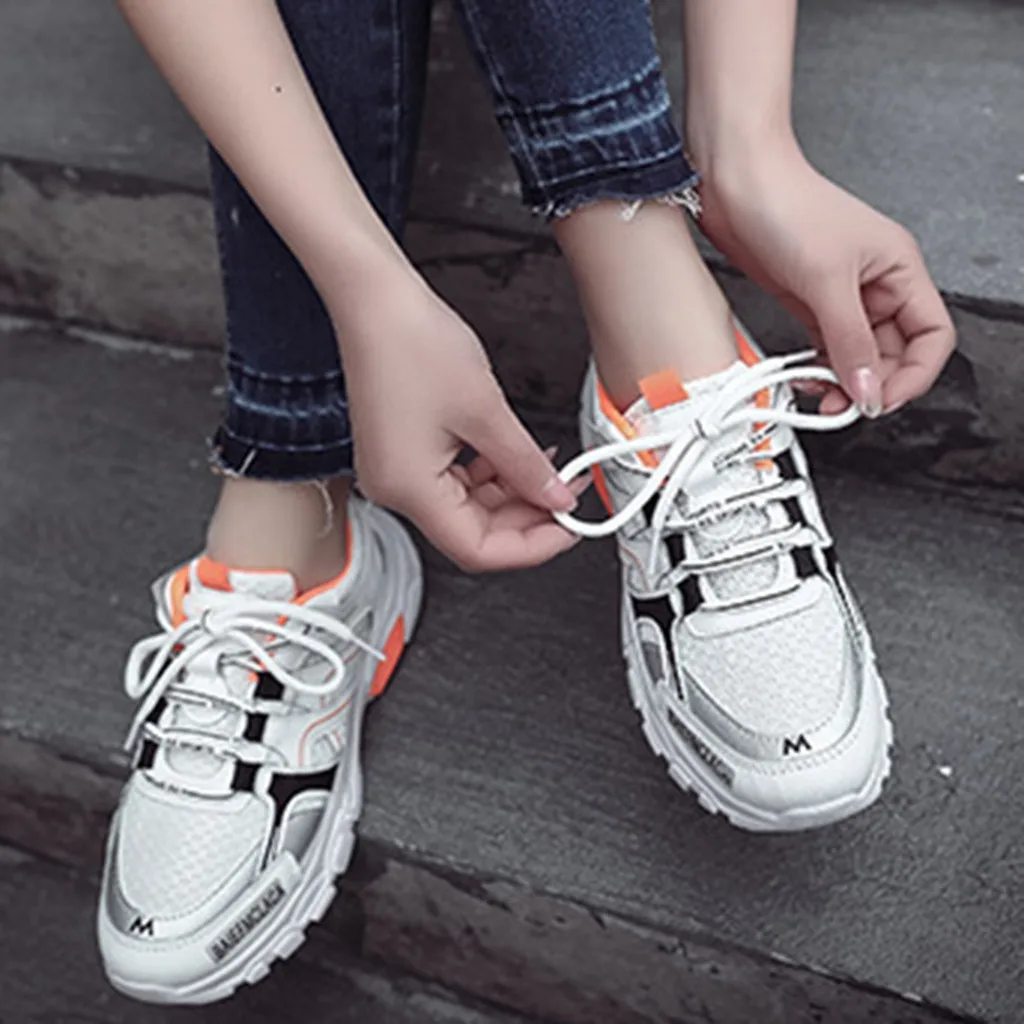 SAGACE New Platform Sneakers Shoes Harajuku Casual Woman Breathable Colorblock Comfort Ladies Plus Size 35-40 | Обувь