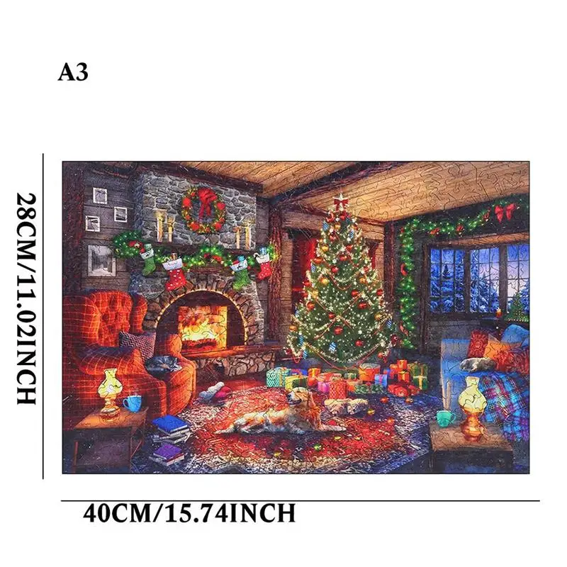 Рождественские деревянные пазлы для взрослых и детей лучший подарок