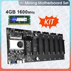 Резервная материнская плата 8 GPU для майнинга биткоинов, криптовалюты, набор для майнинга с 4 Гб DDR3 1600 МГц, материнская плата для ноутбука