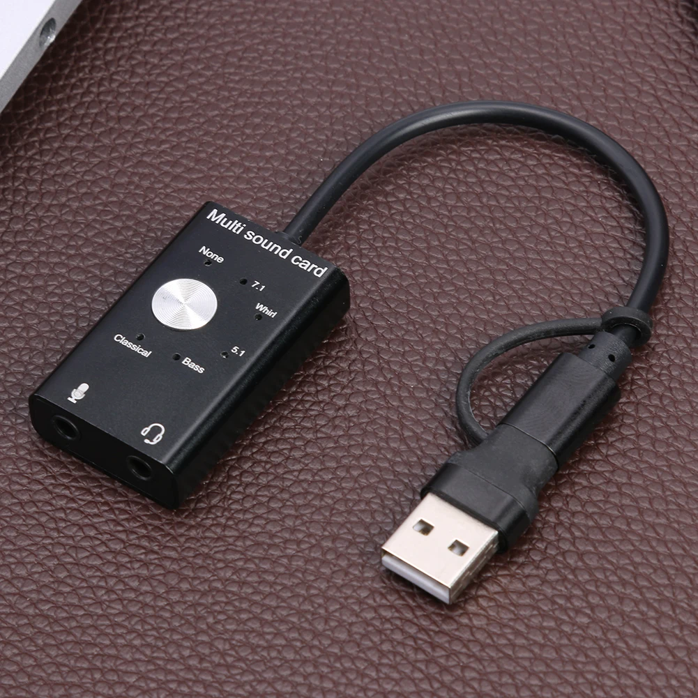 Внешняя звуковая карта USB 3. 0 Type C разъем 2 мм микрофон для наушников аудио