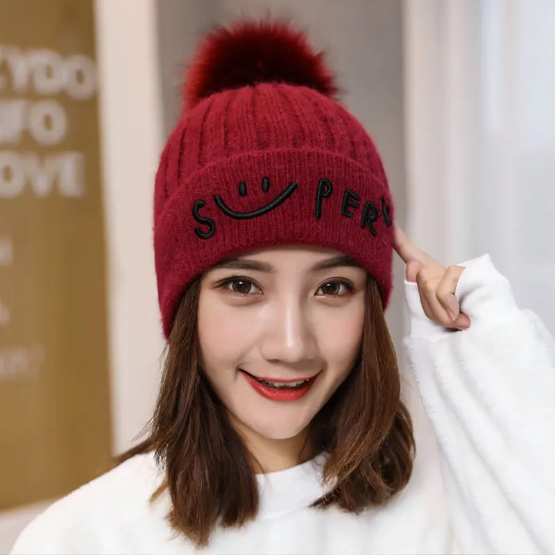 Осенняя и зимняя Корейская версия дикого колледжа вязанная шапка женские
