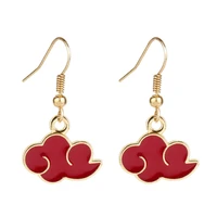 hot japanese anime red cloud earrings cosplay cartoon figure akatsuki eardrops jewelry accessories for girls gift