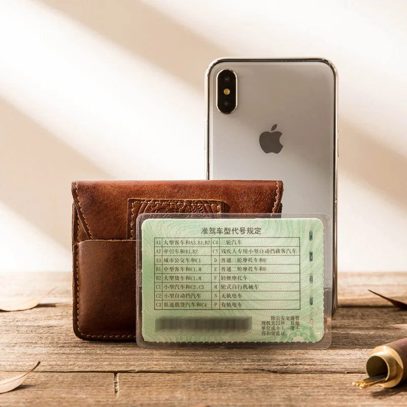 Кожаный винтажный Чехол AETOO Для водительских прав мужская кожаная