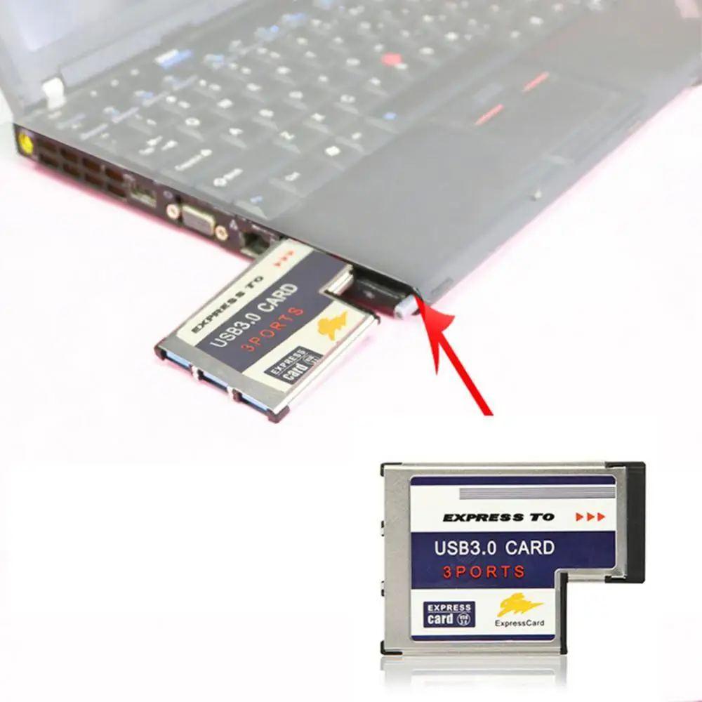 New 3 Por Hidden Inside t USB 3.0 Express Card 54mm Slot PCMCIA Converter Adapter For Laptop Notebook | Компьютеры и офис