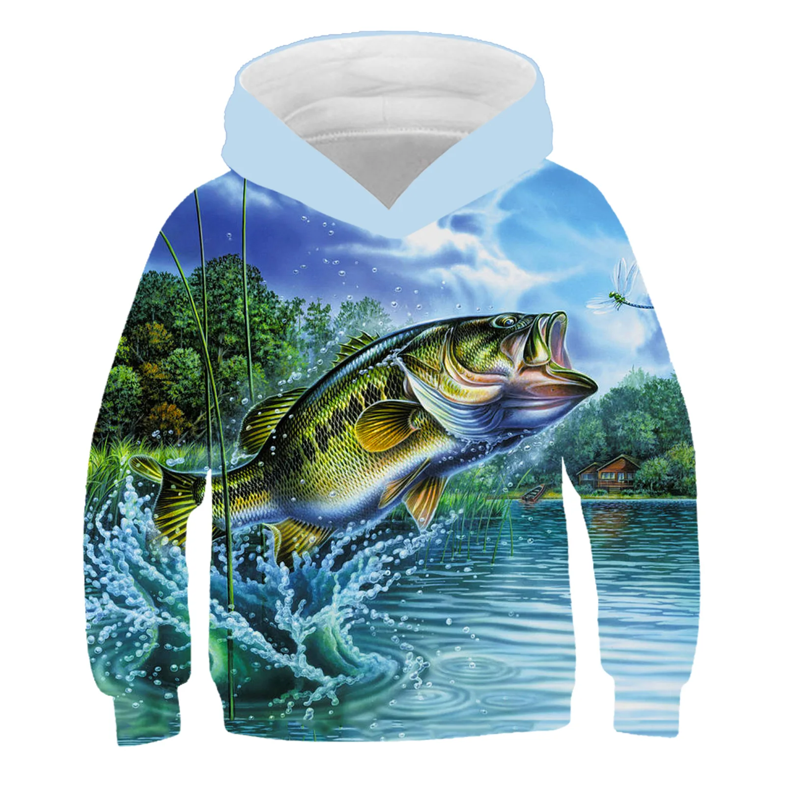

3D Tropical Fish Funny Hoodies For boy girl Long Sleeve Hoody Sweatshirts Hooded Streetwear Hip Hop Jackets Children's clothing