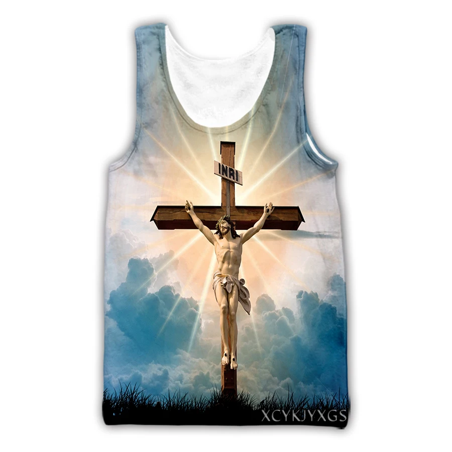 

xinchenyuan Christ God Jesus 3D Printed Casual Tank Tops Summer Undershirt Shirts Streetwear for Men/Women Fashion Vest A03