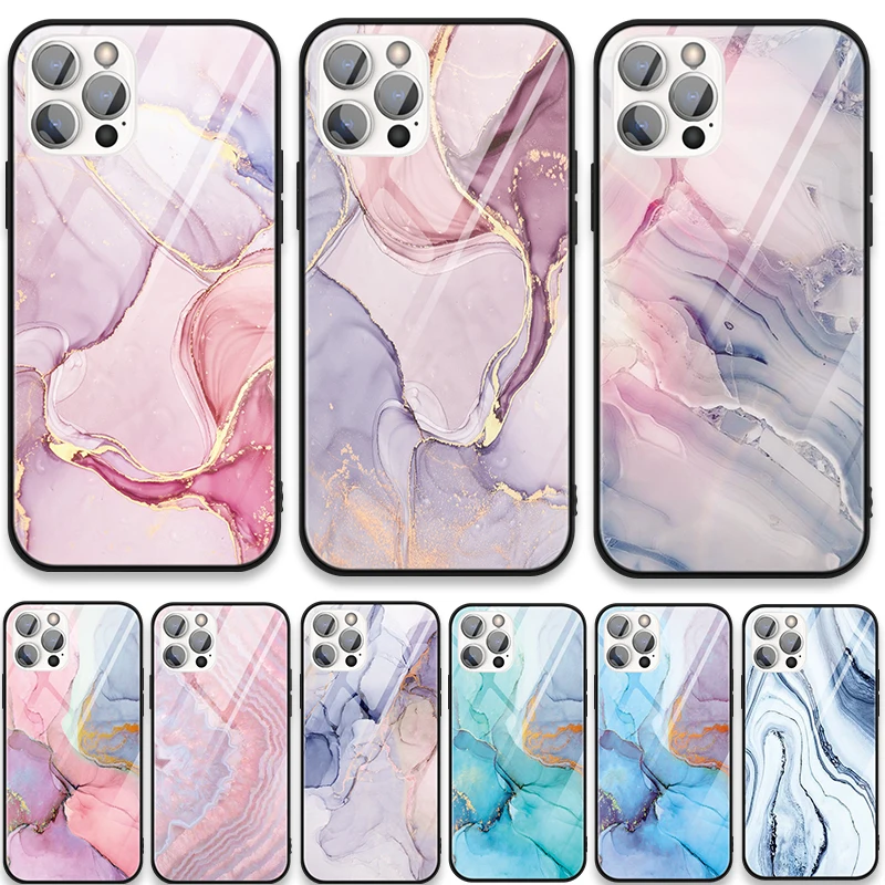 Чехол из закаленного стекла для iPhone 12 Pro Max Mini XR X XS SE 2020 7 8 6 S Plus SE2 винтажный