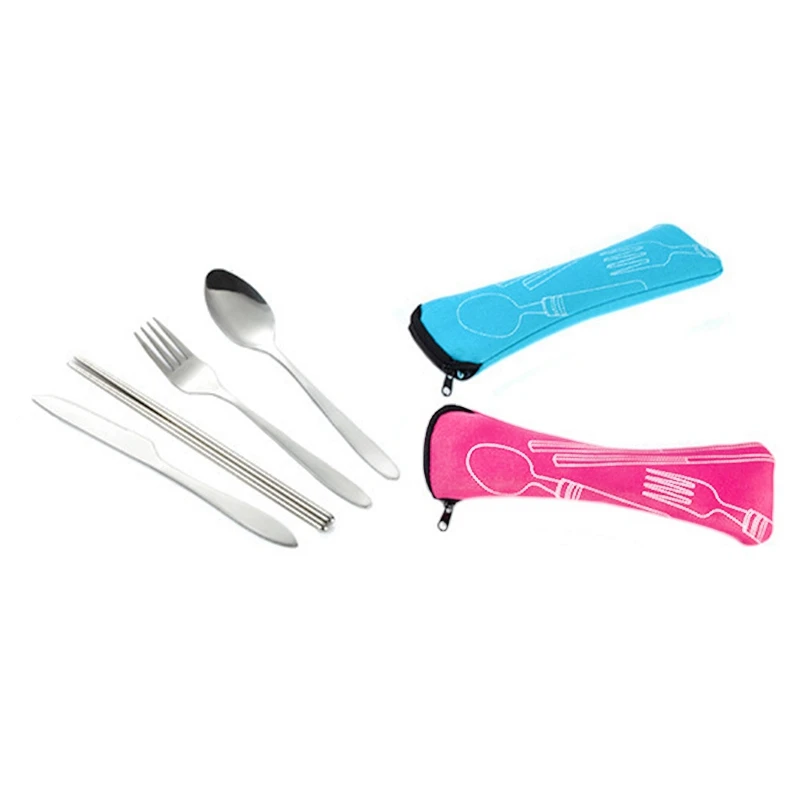 4 шт./компл. вилки из нержавеющей стали ложки палочки для еды походная посуда