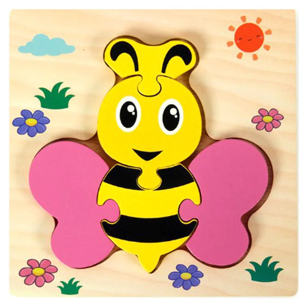 

Animal Wooden Puzzle 3D Puzzles For Kids Educational Wooden Toys Jigsaw Puzzle Color Cognition Practical Ability