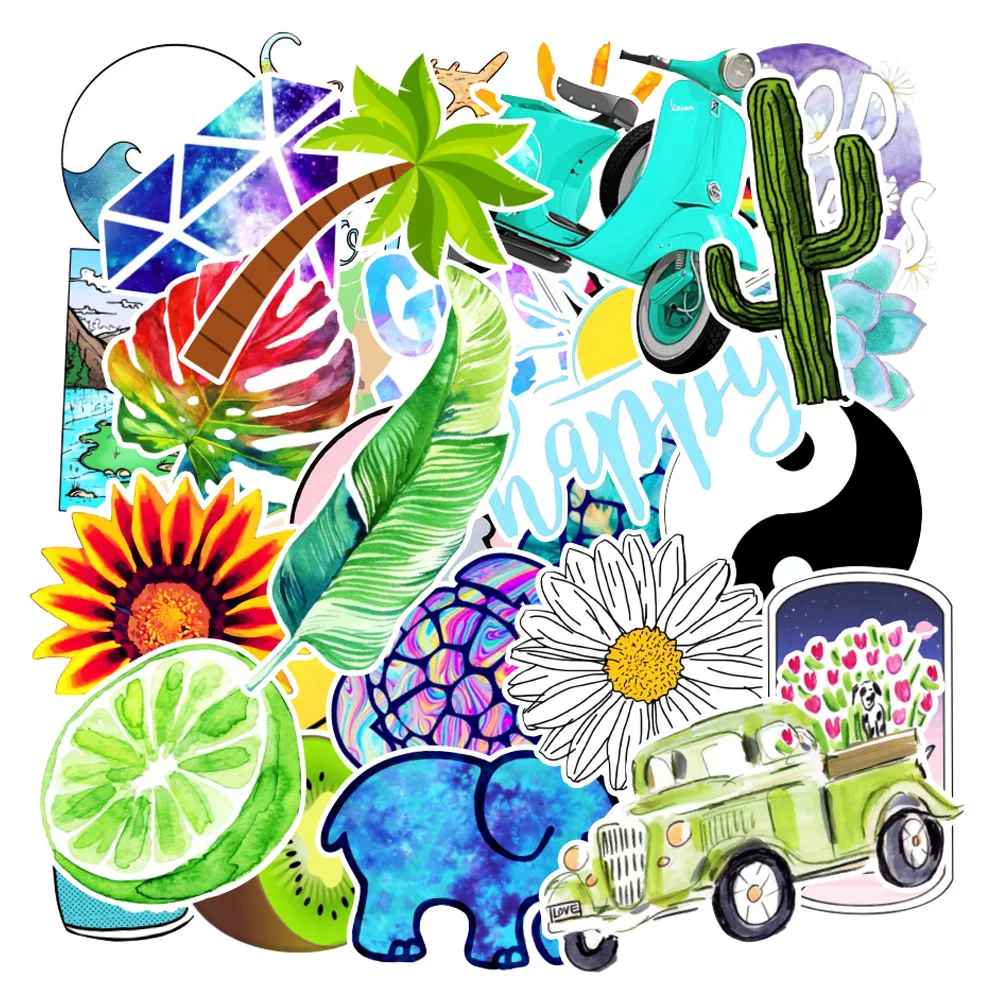 

10/30/50PCS Small Fresh Graffiti Stickers Do Not Repeat Computer Refrigerator Skateboard Stickers Waterproof Decoration