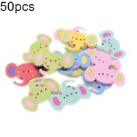 50pcs elephant head shape wooden buttoned 2 holes clothing sewing accessories