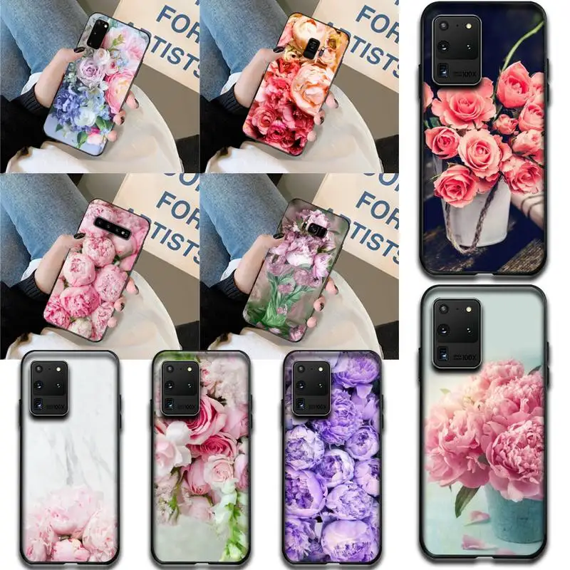 Элегантный Розовый Фиолетовый Пион цветок на вазе чехол для телефона Samsung S20 plus