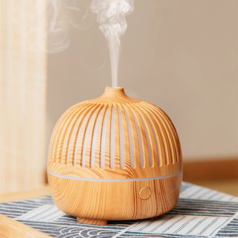 

180ml USB Electric Aroma Air Car Diffuser Wood Grain Ultrasonic Air Humidifier Cool Mist Maker With Colors Lights For car