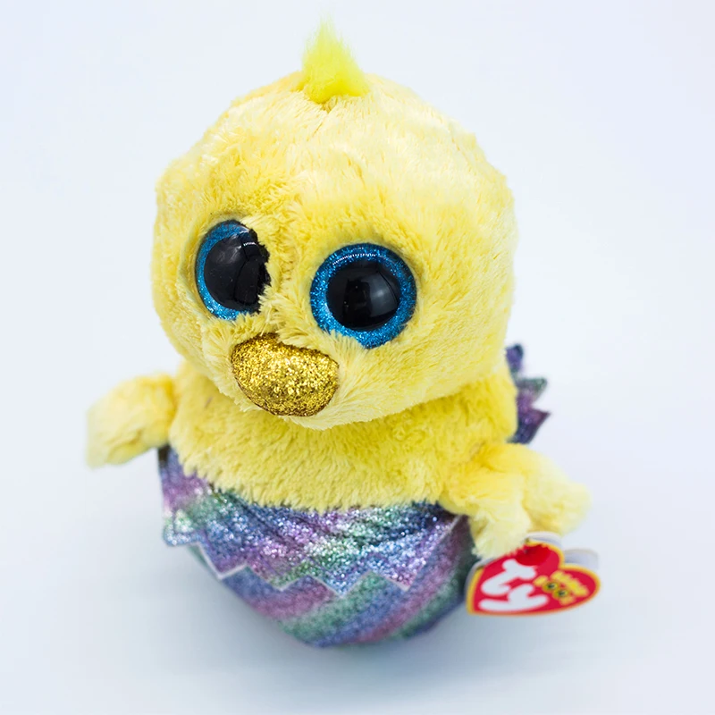 

15CM Ty Beanie Glittery Eyes Megg the Rainbow Shell Chick Cute Soft Stuffed Plush Animal Doll Kids Toys Birthday Gifts