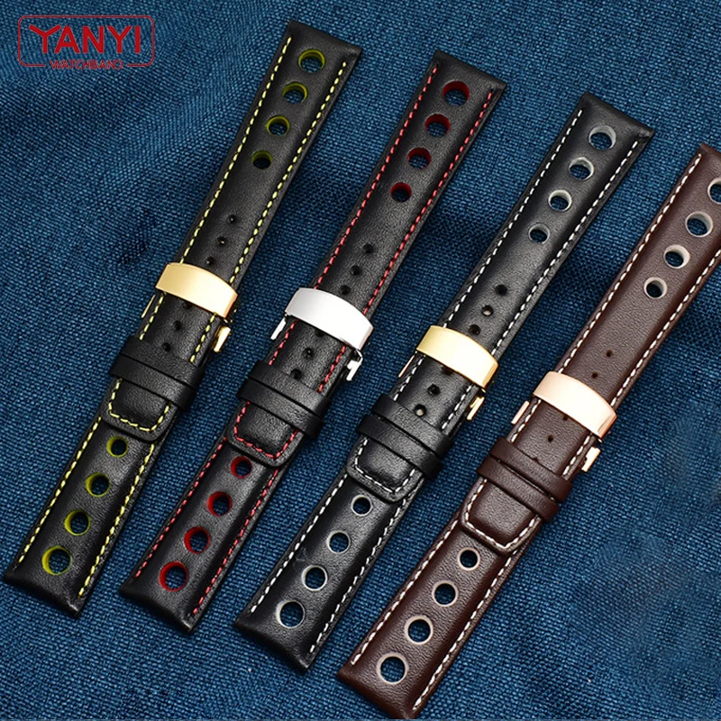 Genuine Leather bracelet For tissot Sports Racing Series PRS516 T91 1853 Top layer cowhide Watch band 20mm for chopin watchband
