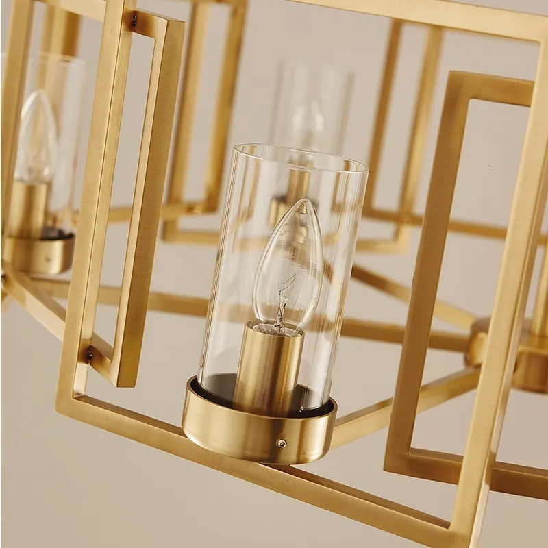 Новая латунная люстра винтажная медная лампа для гостиной Золотая