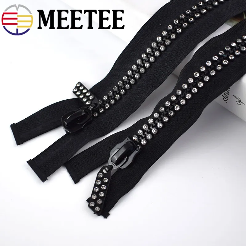 2 шт. Meetee 10 #60/70/80 см одинарный двойной слайдер молния из смолы с открытым концом