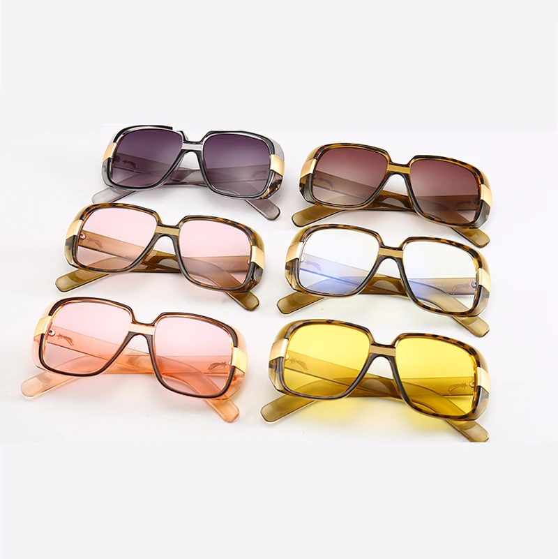 

HBK Unisex Pilot Square Sunglasses Big Frame Vintage Women Men Brand Designer 2018 New Fashion Trendy Sun Glasses Eyewear UV400