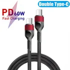 PD 60 Вт двойная 3A Быстрая зарядка USB Type C к USB Type C кабель для Xiaomi 11 Redmi 10 Поддержка PD 60 Вт QC3.0 кабель для устройств Type-C