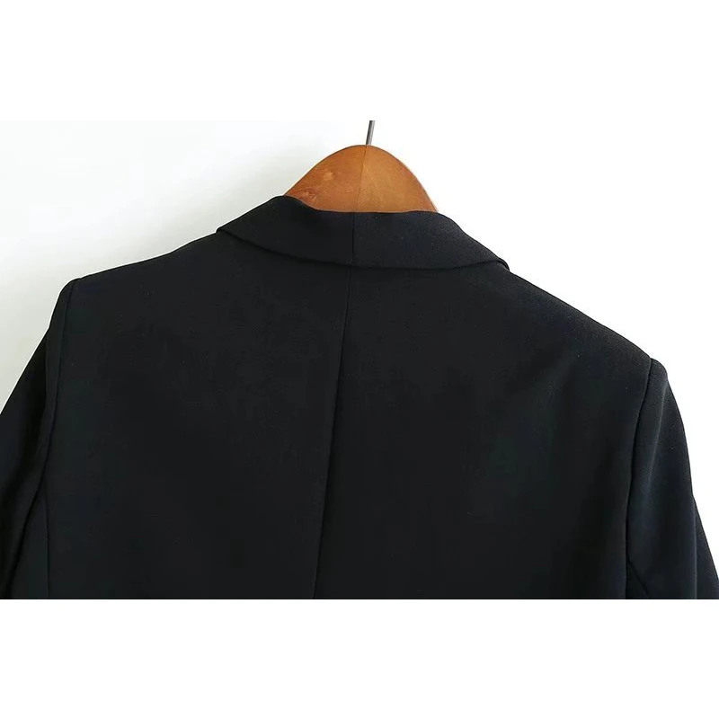 Женский офисный пиджак Повседневная однотонная Свободная куртка со складками на