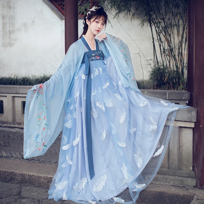 

Oriental dress Hanfu women Chinese traditional costume classic stage dance drama summer Hanfu full set fairy Embroidery skirt