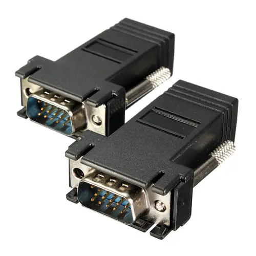

1pcs VGA Extender male to LAN Video CAT5 CAT6 RJ45 Network Cable Adap New