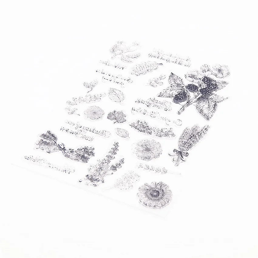 15*21 5 см цветок прозрачные штампы/силиконовые Печати Роликовые штампы для DIY