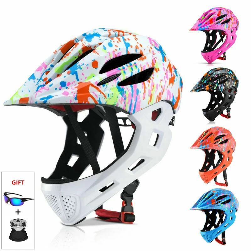 

Kids Cycling Helmet with Taillight Full Face Detachable Children Helmet MTB Downhill Bike Helmet Sports Safety Capacete Ciclismo
