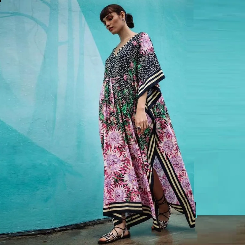 Beach Dress Woman Summer 2021 Beach Cover Up Beach Dresses And Tunics Plus Size Plage Femme Beachwear Bikini Cover-Ups AA5721