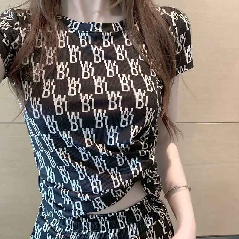 

2021 Summer New Leisure Suit Women's High Waist Straight Tube Loose Wide Leg Pants Split Pants
