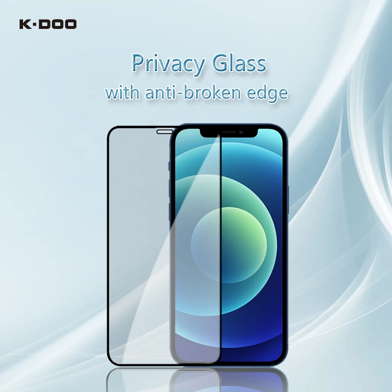 

K-DOO Privacy Glass Film Screen AntiBroken 3D Curved Edge Anti-Peeping Phone Protector Clear Display For Iphone12/12pro/12promax