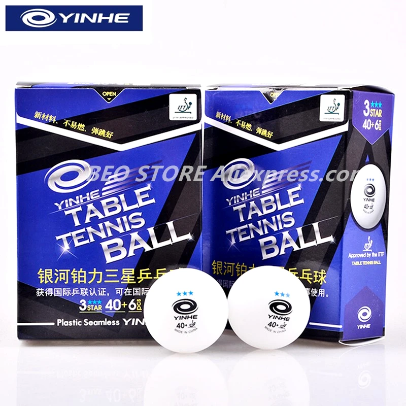 

YINHE Galaxy 3-Star Seamless Table Tennis Balls Plastic 40+ ITTF Approved White Poly Ping Pong Balls