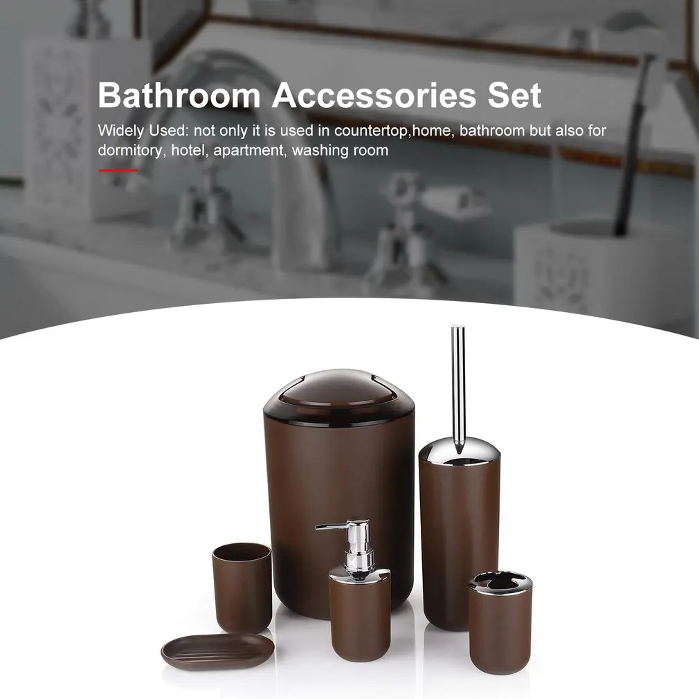 Набор пластиковых аксессуаров для ванной 6 шт. держатель зубной щетки диспенсер