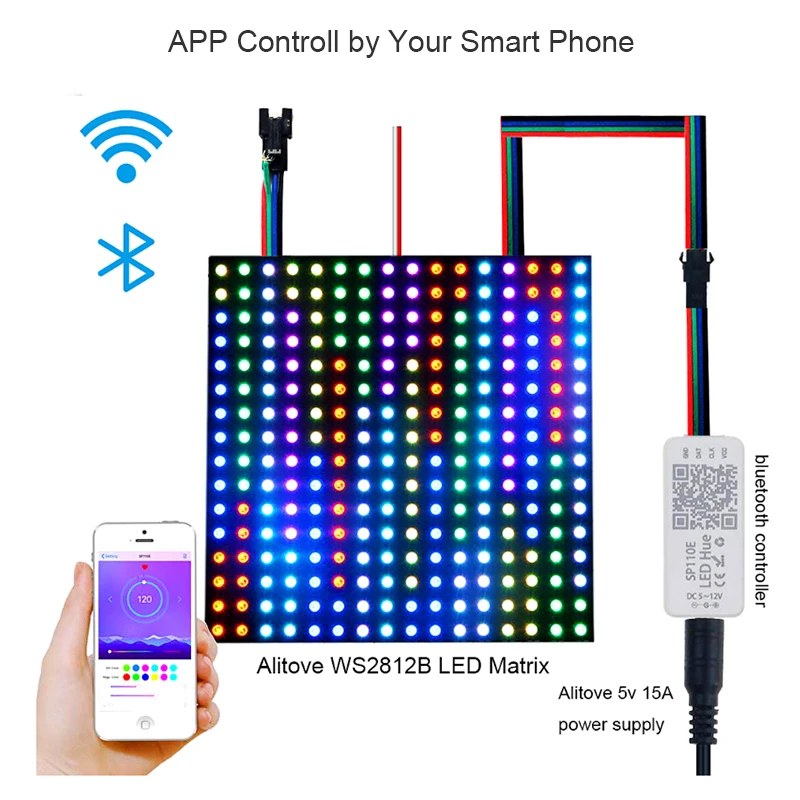 SP110E Мини Bluetooth Управление Для WS2812B WS2811Addressable умная Светодиодная лента лампа с